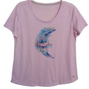 Women's Colorful Bird Flying Free T-Shirt Size Large